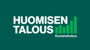 Huomisen talous -podcastin kansikuva: tummanvihreä tausta, jolla teksti "Huomisen talous".