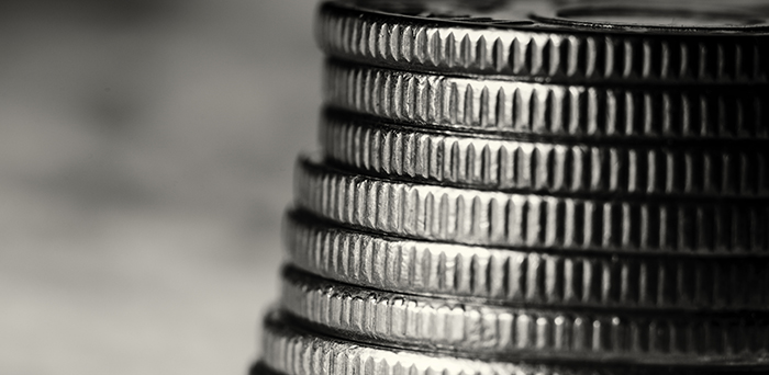A decorative picture of a stack of coins.
