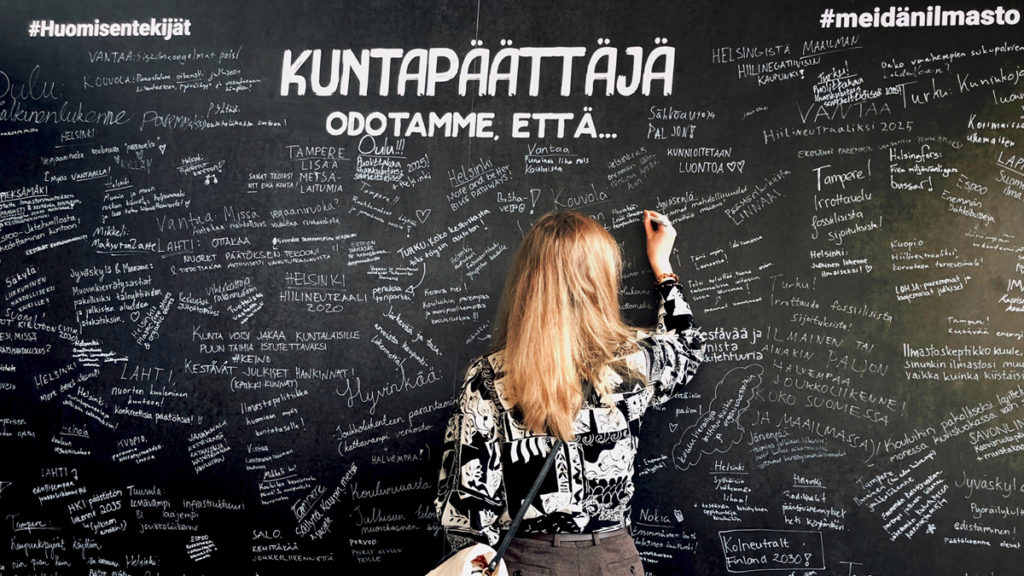 Kuntarahoituksen ilmastoseinä Nuorten ilmastokokouksessa