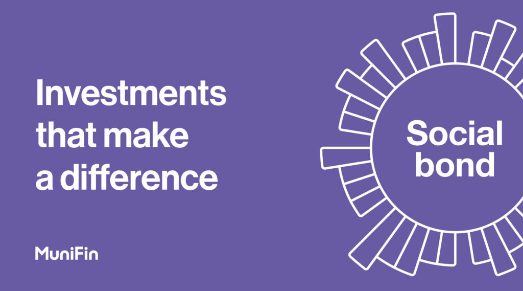 A cover picture for social bonds with the text " Investments that make a difference".