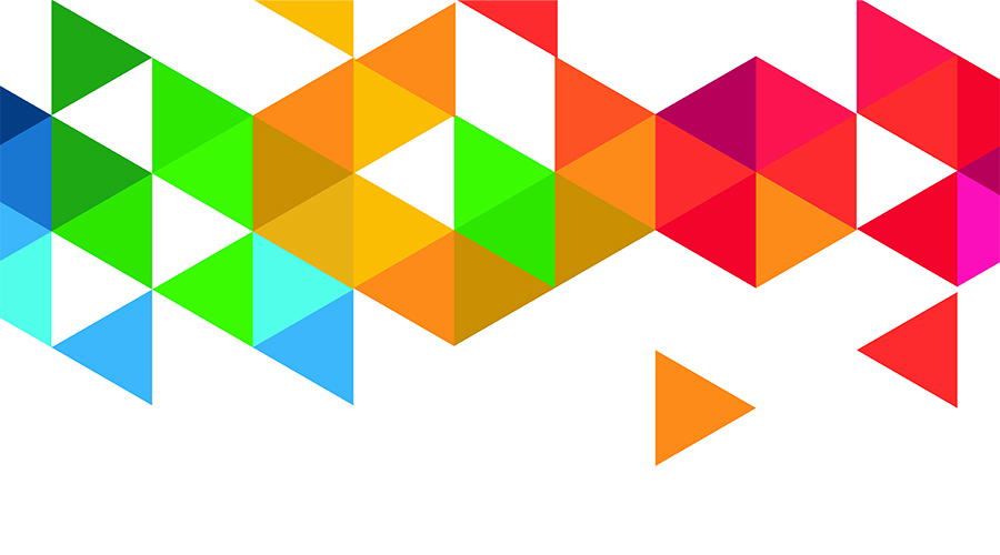 Decorative picture of colourful triangles