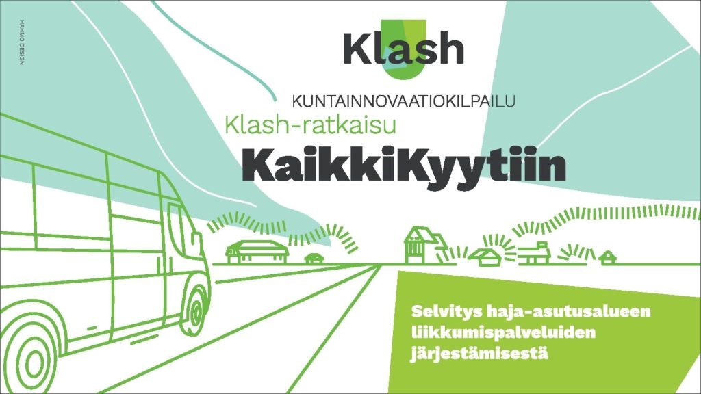 Otsikkokuva, jossa tekstinä Kuntainnovaatiokilpailu, Klash-ratkaisu Kaikki kyytiin