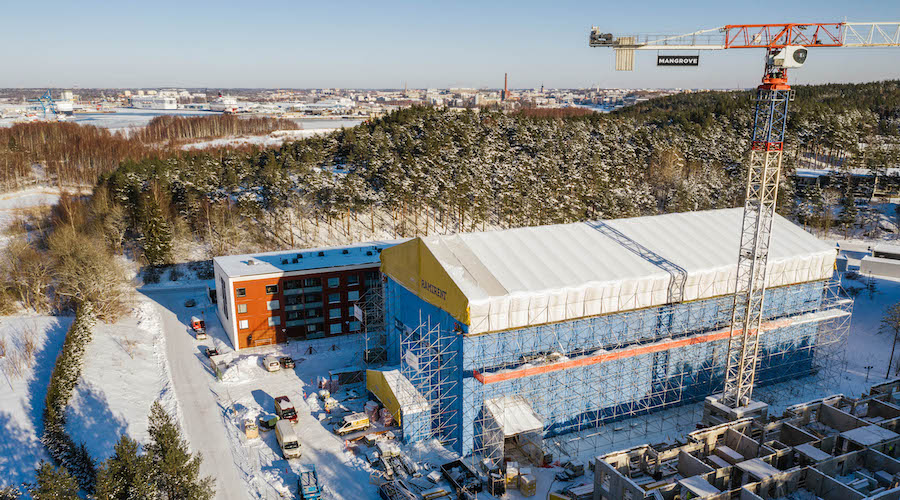 Kuvassa TVT Asunnot rakennustyömaa