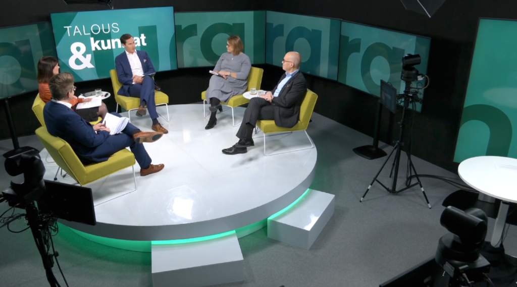 Kuva Talous ja kunnat -tapahtumatn studiosta