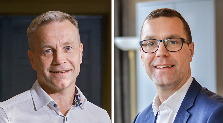 Joensuun kaupunginjohtaja Jere Penttilä ja Porin kaupunginjohtaja Lauri Inna.