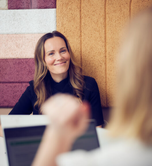 Smiling woman sitting