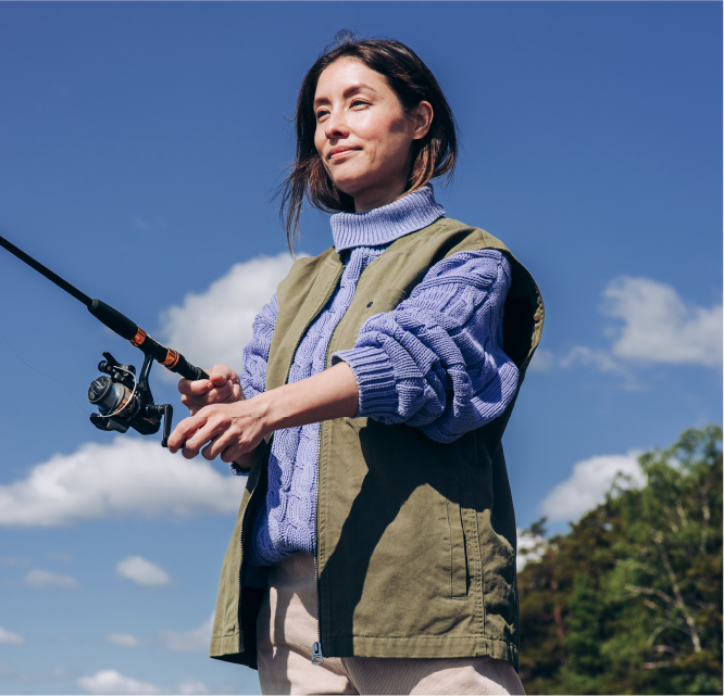 Woman fishing