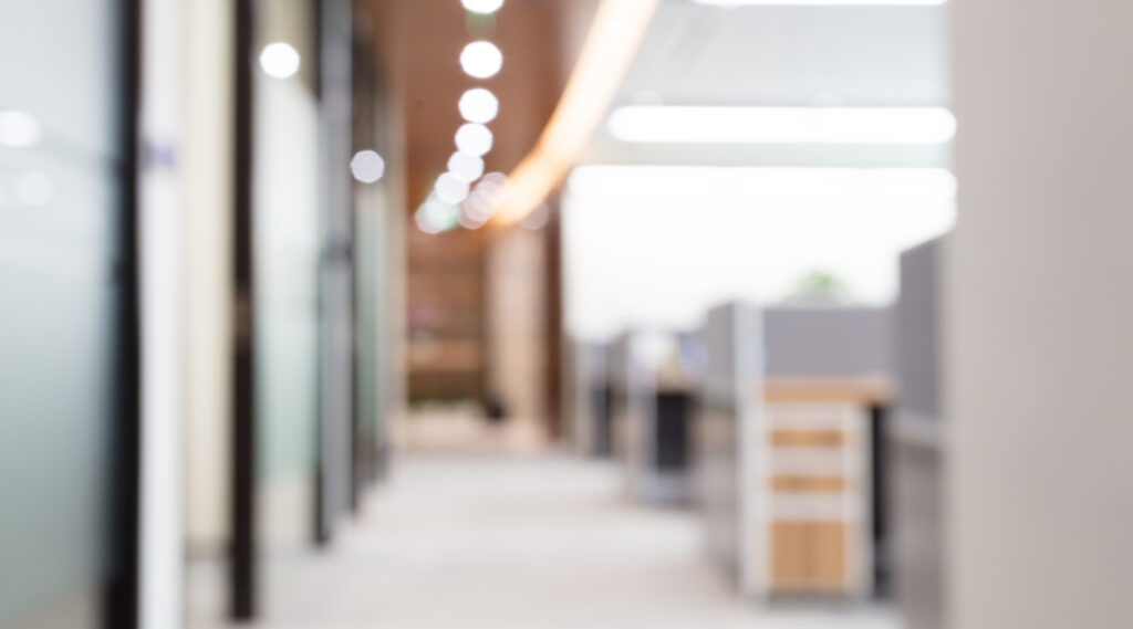 Abstract blurred office interior background