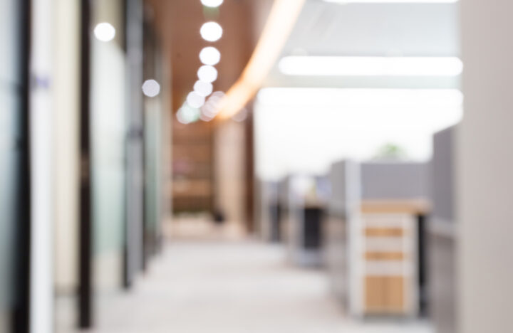 Abstract blurred office interior background