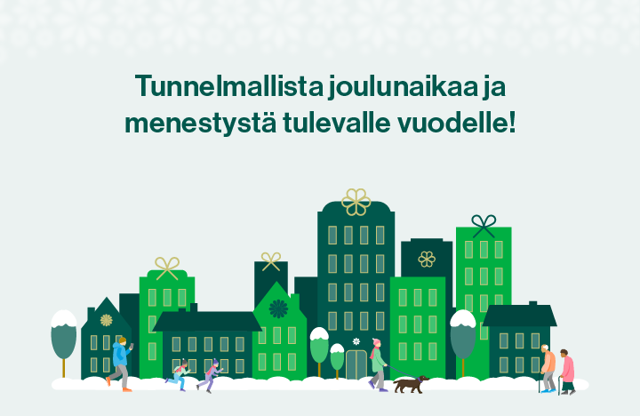 Kuvituskuva, jossa on hyvän joulun toivotus.