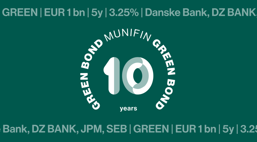 Kuntarahoituksen 10-vuotisjuhlavuoden yhden miljardin euron vihreä green bond liikkeeseenlasku