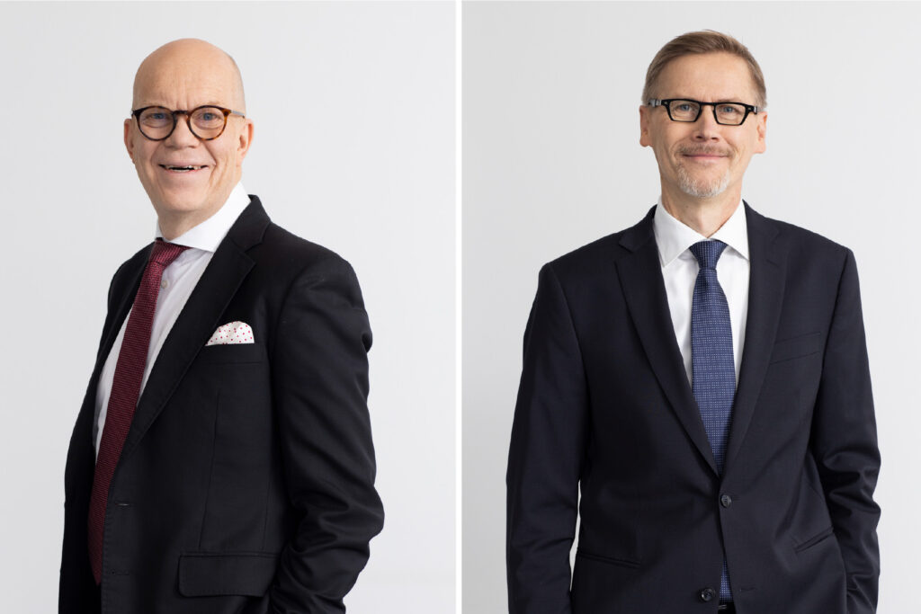 Kuvassa ovat Kuntarahoituksen toimitusjohtaja Esa Kallio ja hallituksen puheenjohtaja Kari Laukkanen.