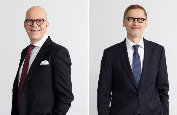 Kuvassa ovat Kuntarahoituksen toimitusjohtaja Esa Kallio ja hallituksen puheenjohtaja Kari Laukkanen.